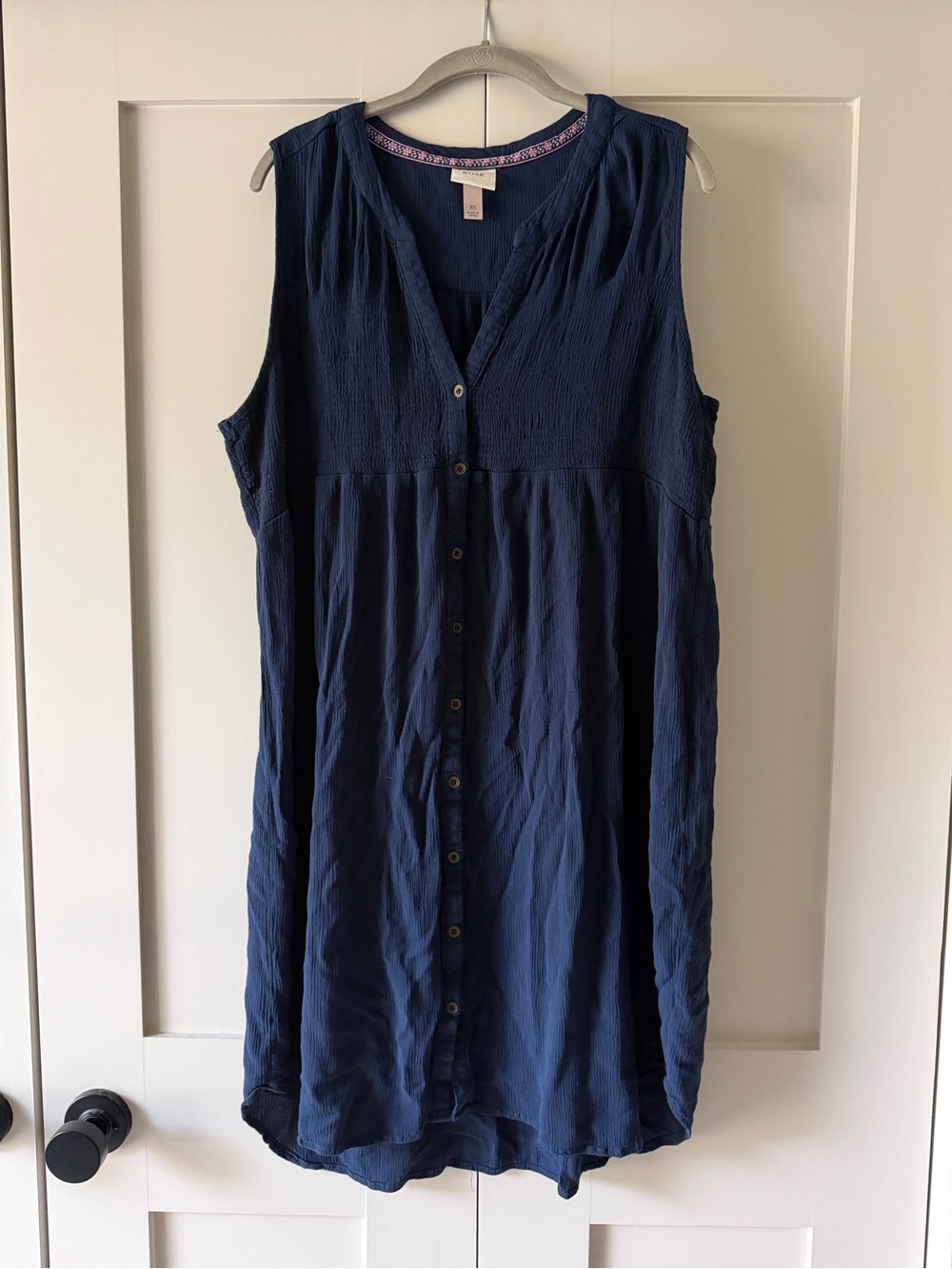 Knox Rose Navy Sleeveless Button-Front Tunic Dress